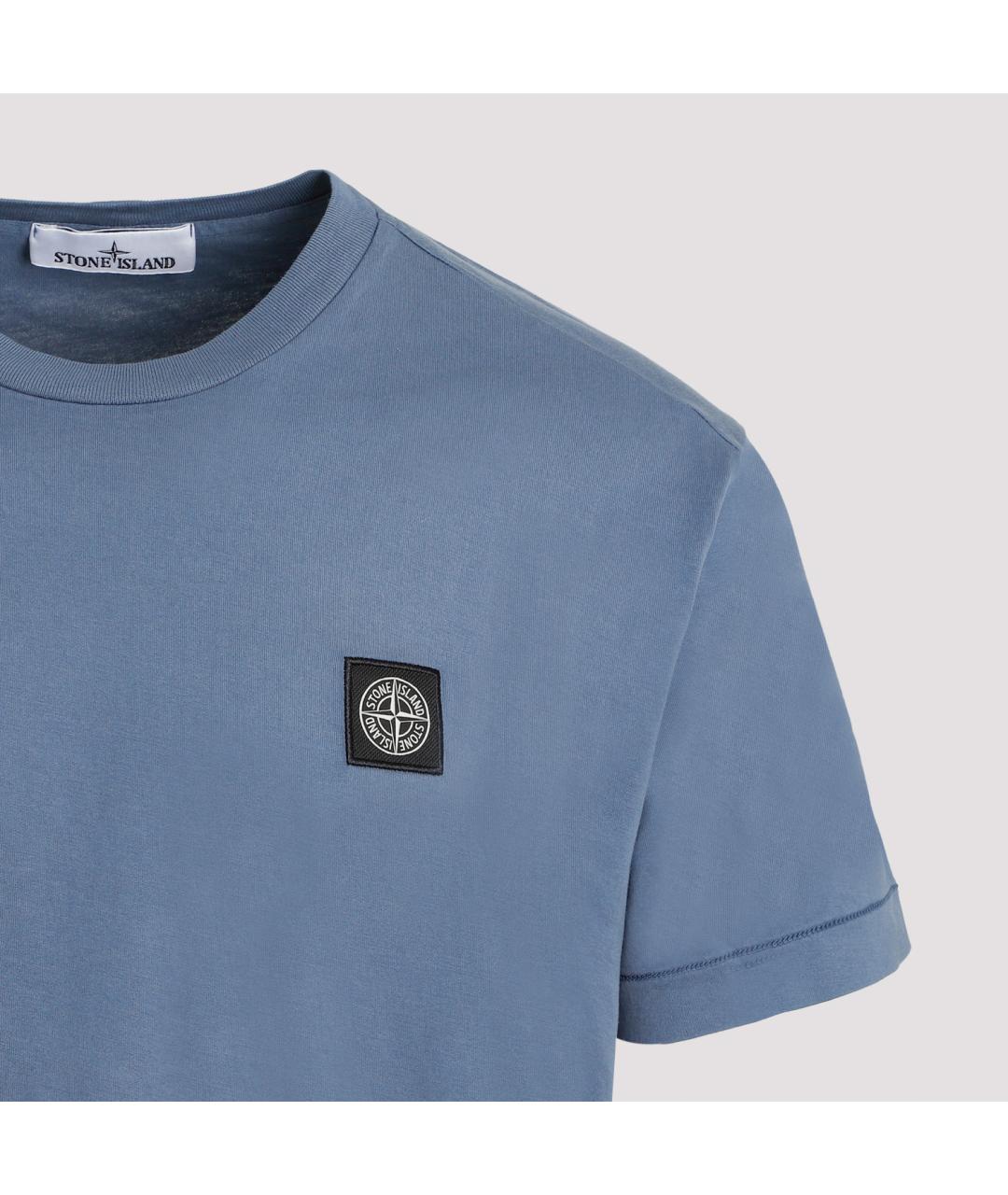 STONE ISLAND Синяя хлопковая футболка, фото 4