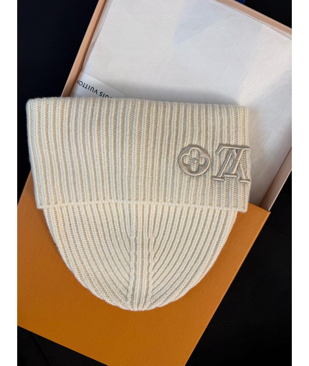LOUIS VUITTON Белая шерстяная шапка, фото 5