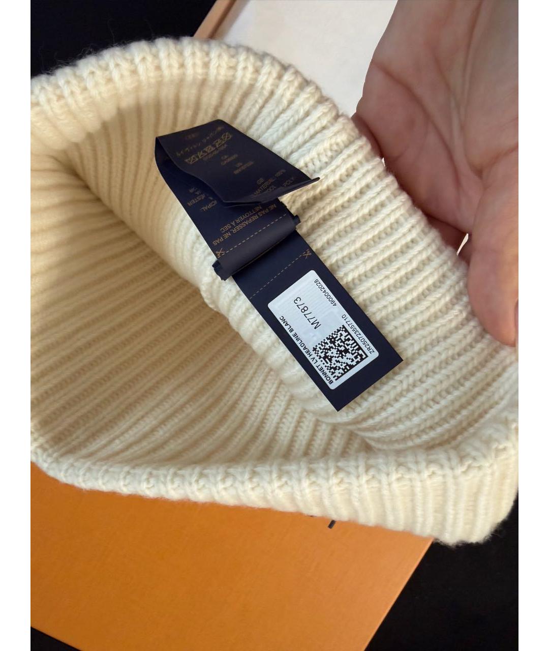 LOUIS VUITTON Белая шерстяная шапка, фото 4