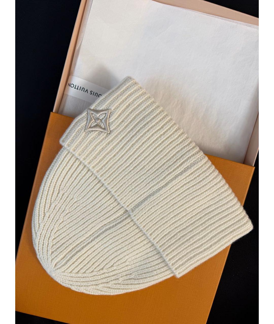 LOUIS VUITTON Белая шерстяная шапка, фото 3