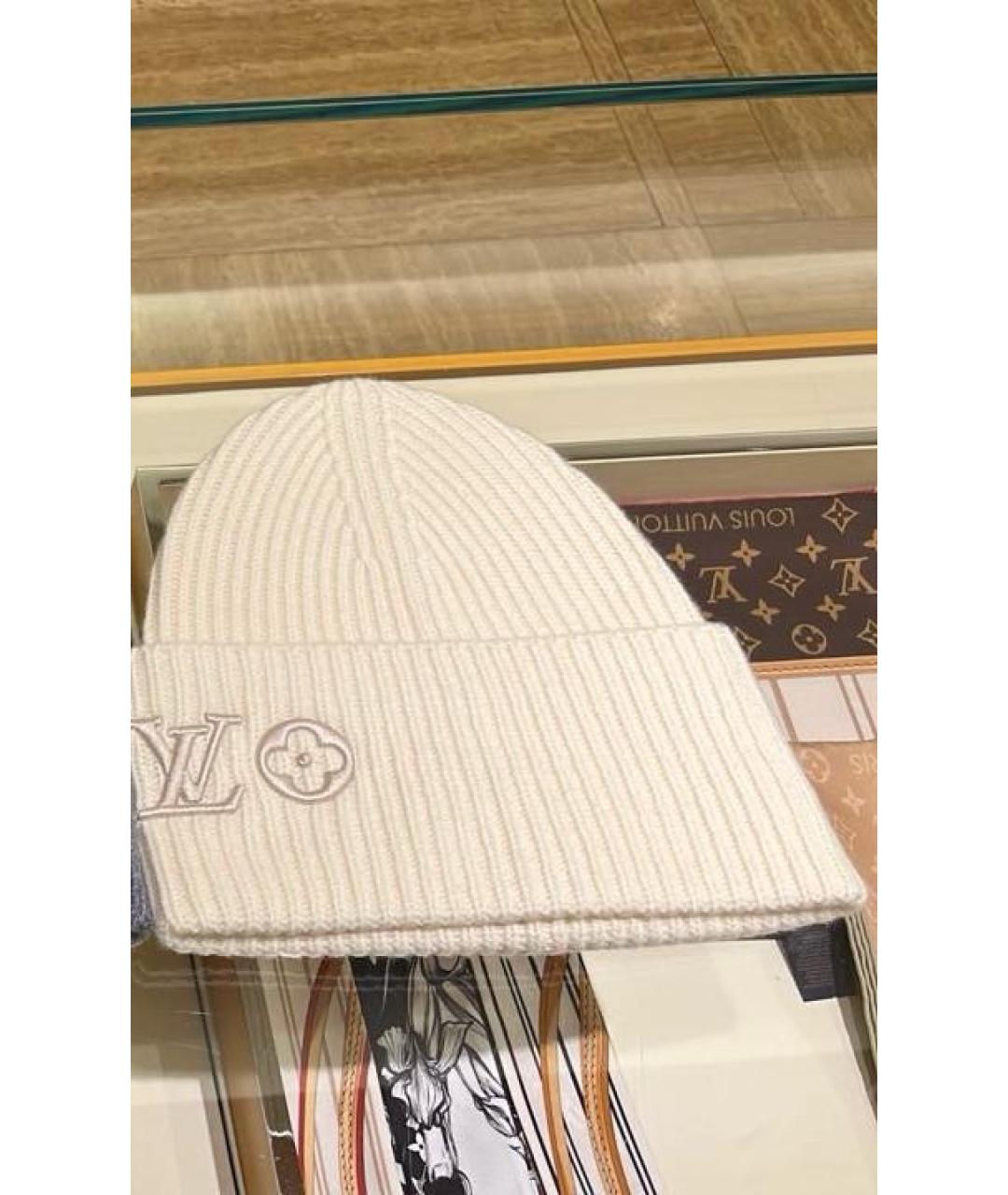 LOUIS VUITTON Белая шерстяная шапка, фото 2