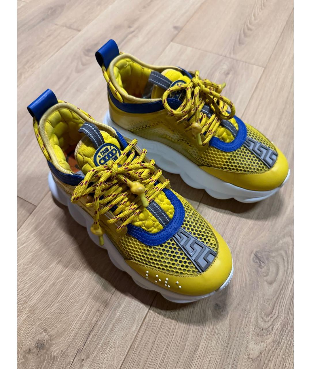 VERSACE Желтые текстильные кроссовки, фото 2