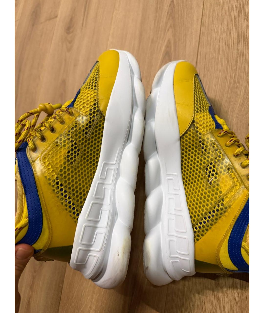 VERSACE Желтые текстильные кроссовки, фото 5