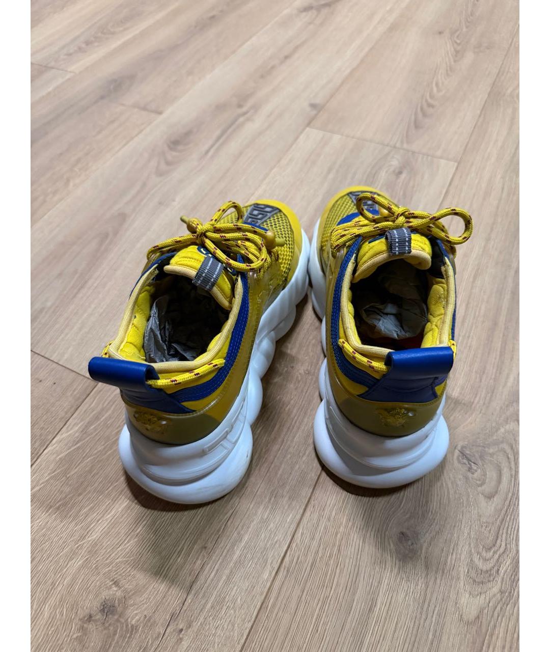 VERSACE Желтые текстильные кроссовки, фото 4