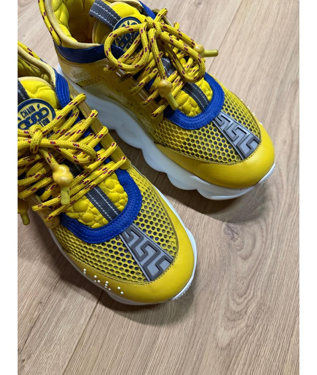 VERSACE Желтые текстильные кроссовки, фото 3
