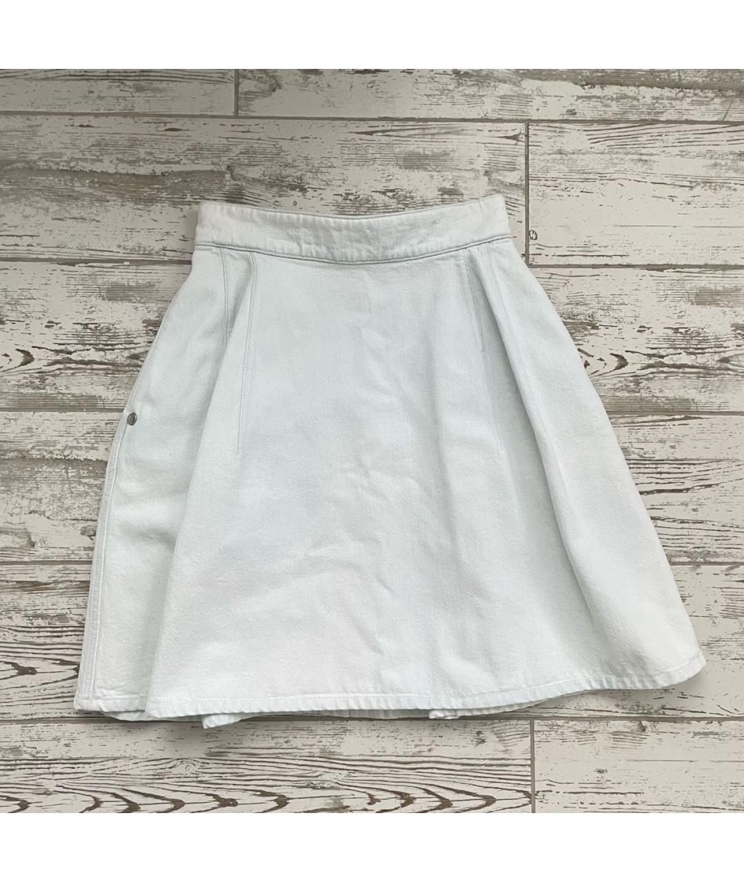 CHANEL Белая деним юбка мини, фото 2