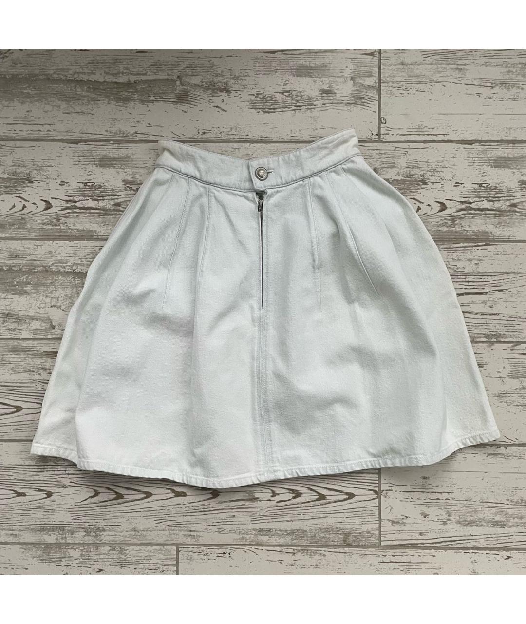 CHANEL Белая деним юбка мини, фото 8