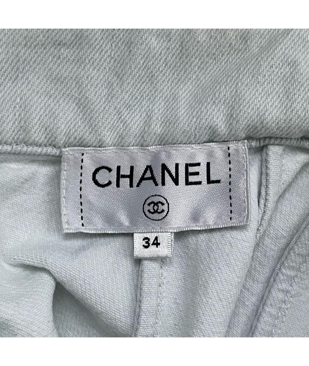 CHANEL Белая деним юбка мини, фото 6