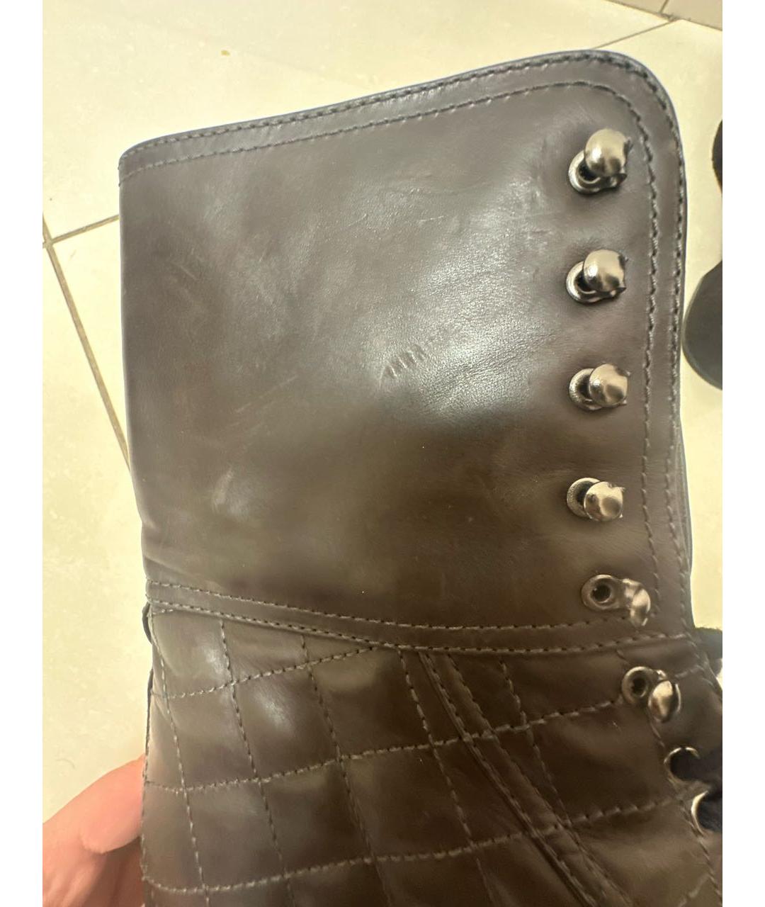 CHANEL Коричневые кожаные ботинки, фото 5