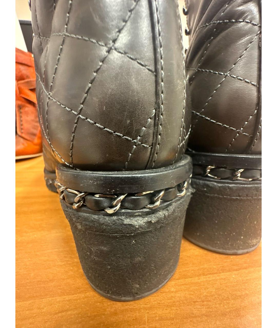 CHANEL Коричневые кожаные ботинки, фото 7