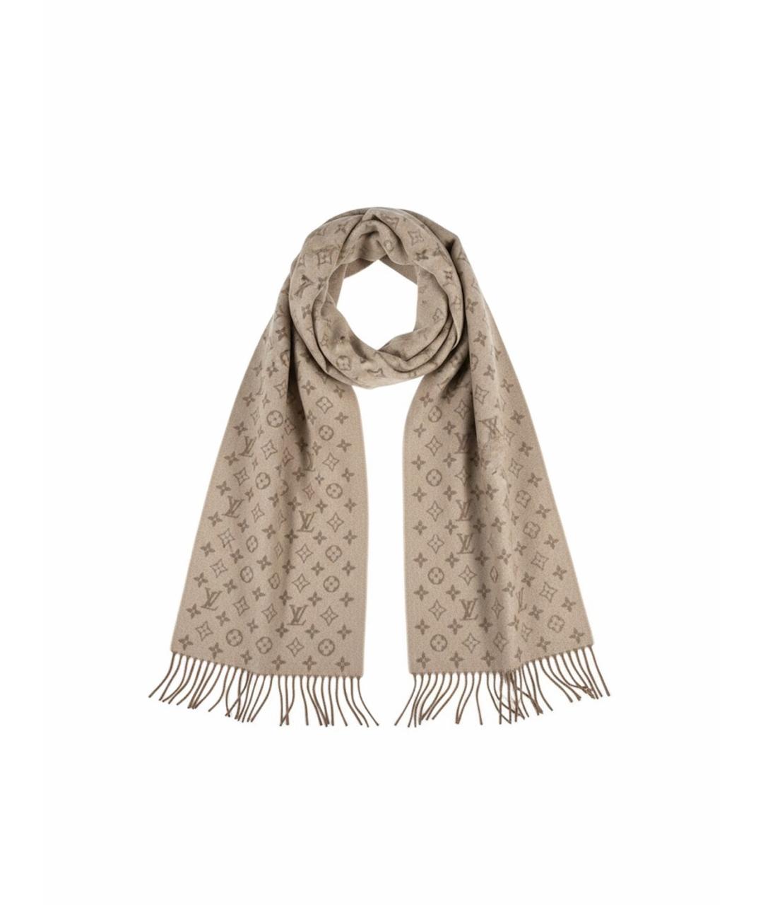 LOUIS VUITTON Бежевый шерстяной шарф, фото 1