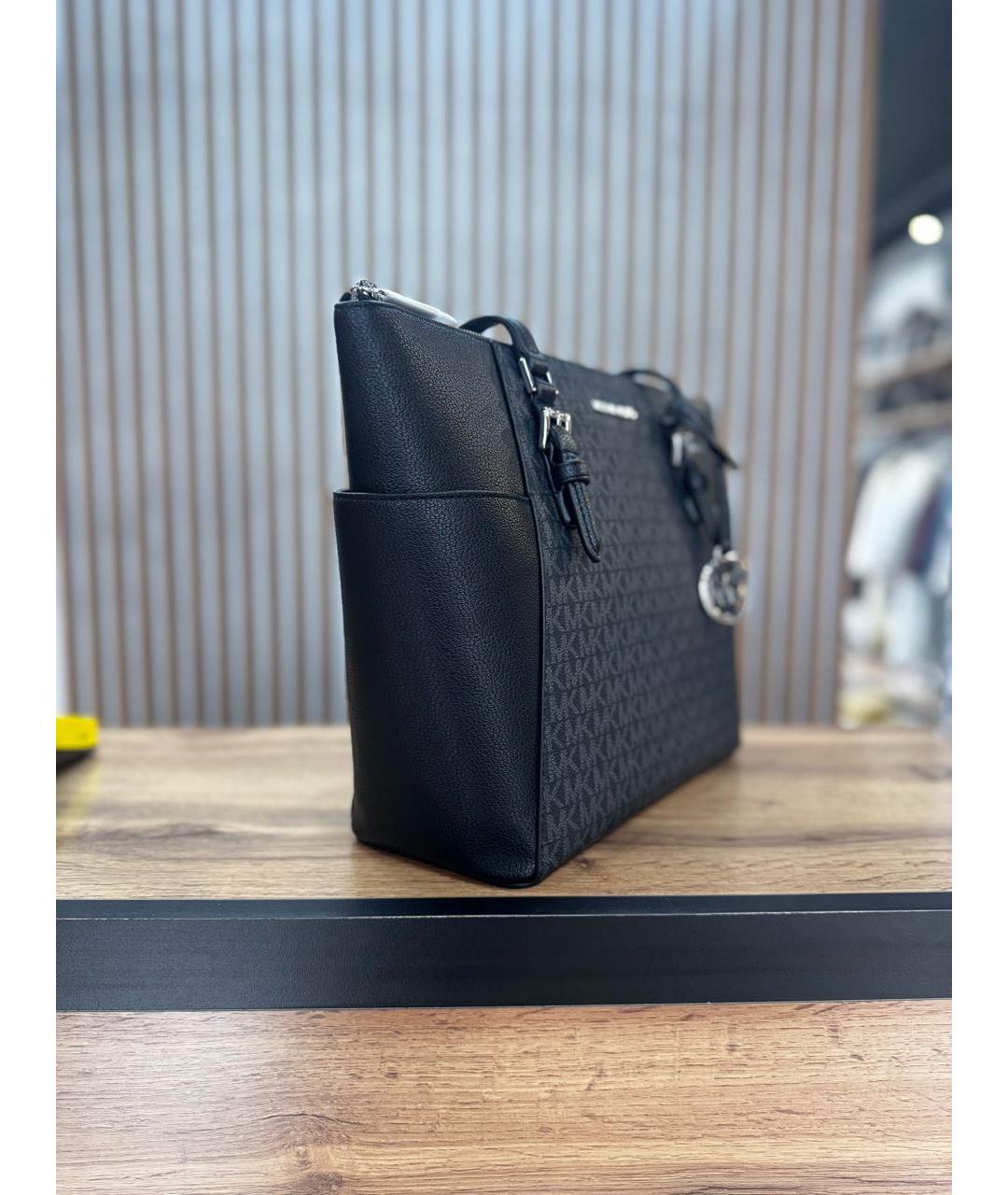 MICHAEL KORS Черная сумка тоут из искусственной кожи, фото 2