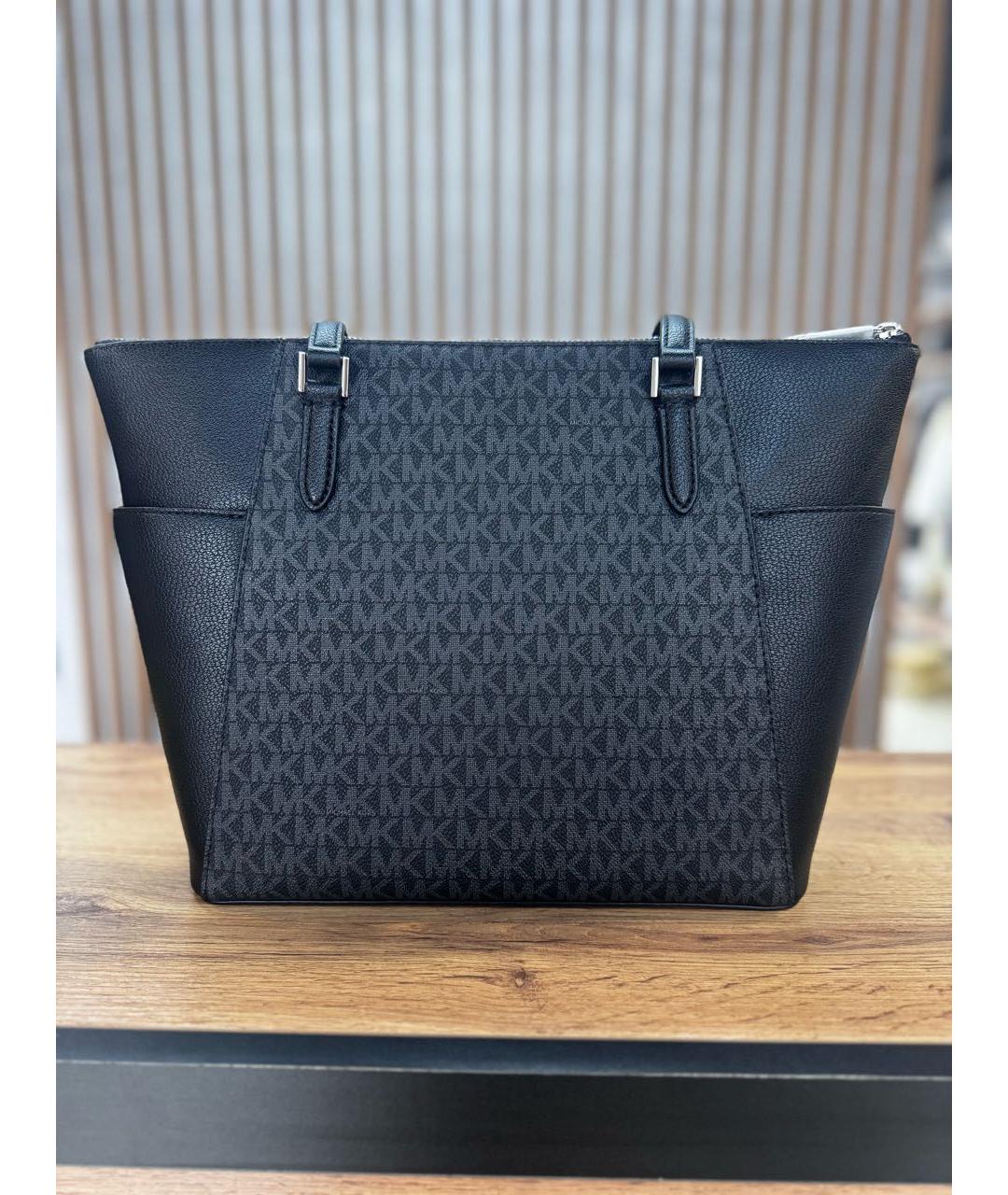 MICHAEL KORS Черная сумка тоут из искусственной кожи, фото 3