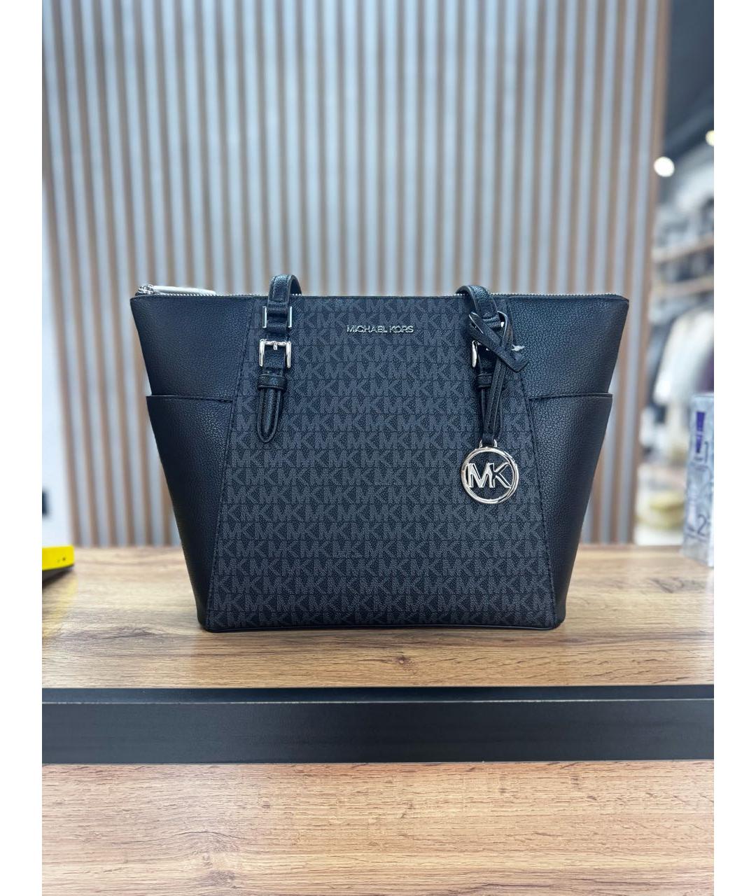 MICHAEL KORS Черная сумка тоут из искусственной кожи, фото 5