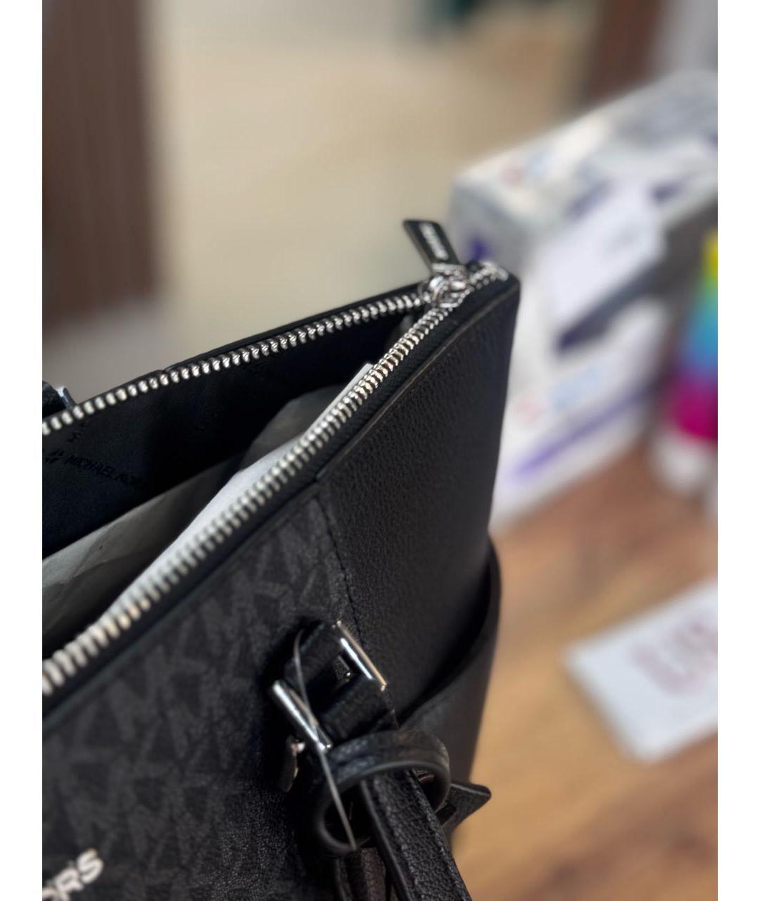 MICHAEL KORS Черная сумка тоут из искусственной кожи, фото 4