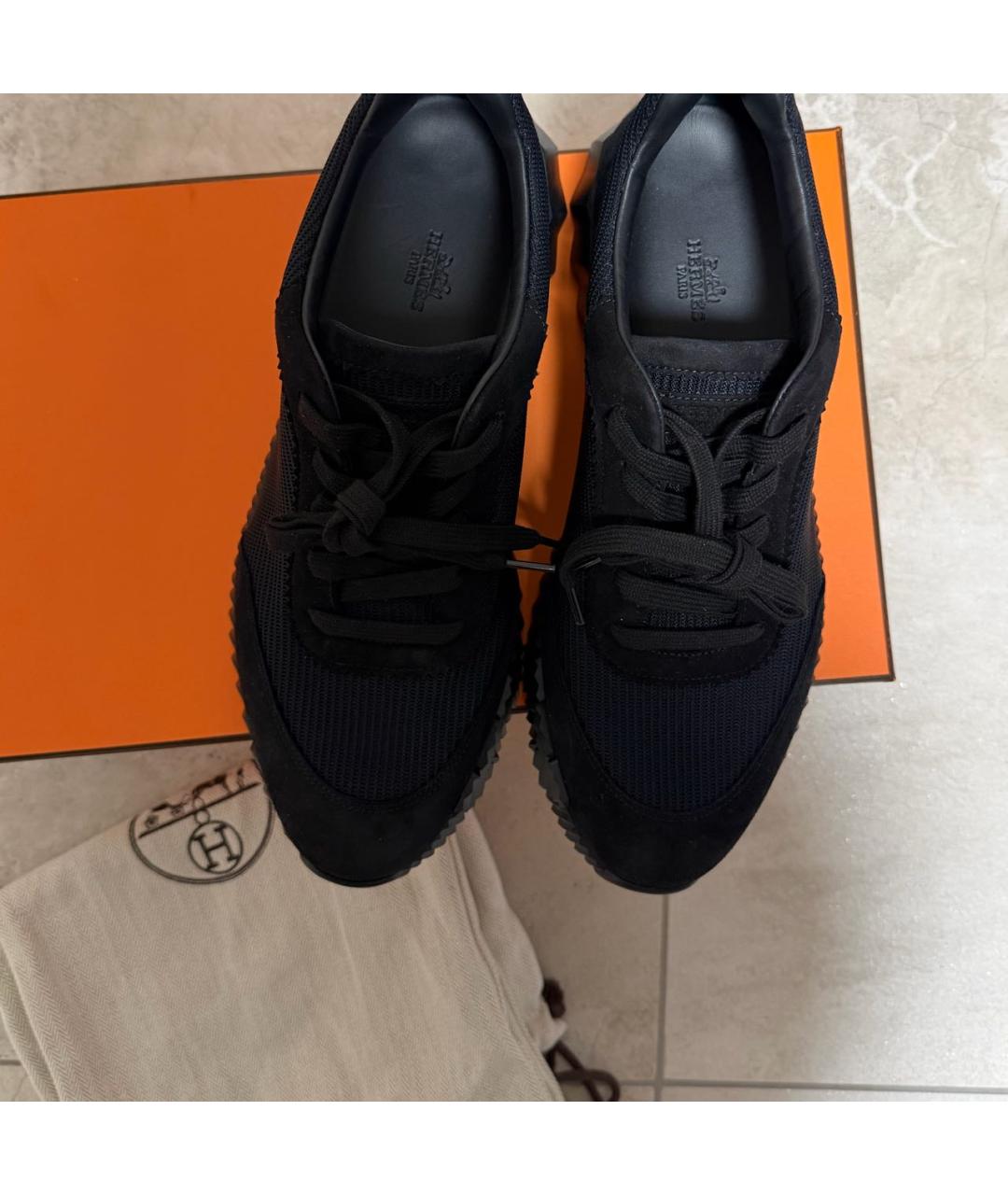 HERMES Черные низкие кроссовки / кеды, фото 2