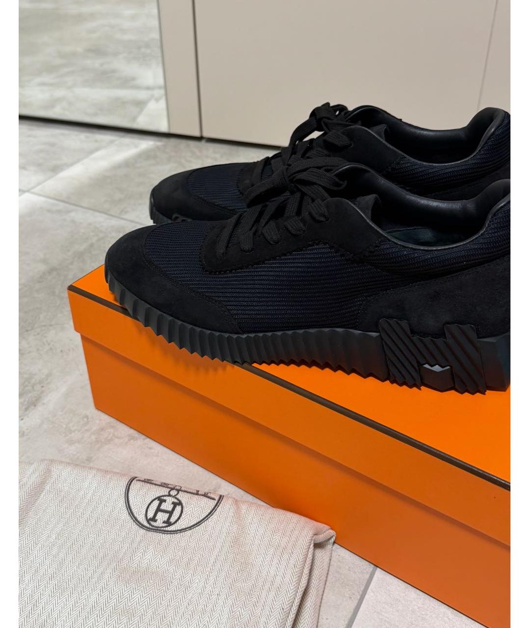 HERMES Черные низкие кроссовки / кеды, фото 3