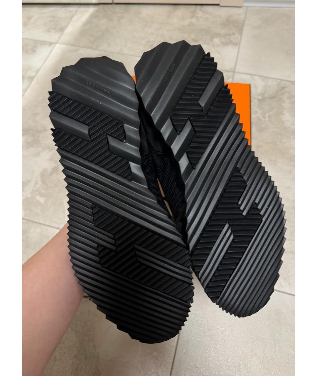 HERMES Черные низкие кроссовки / кеды, фото 4