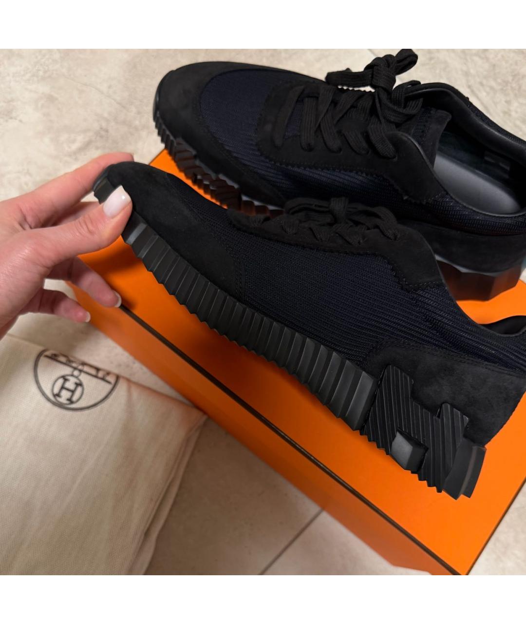 HERMES Черные низкие кроссовки / кеды, фото 5