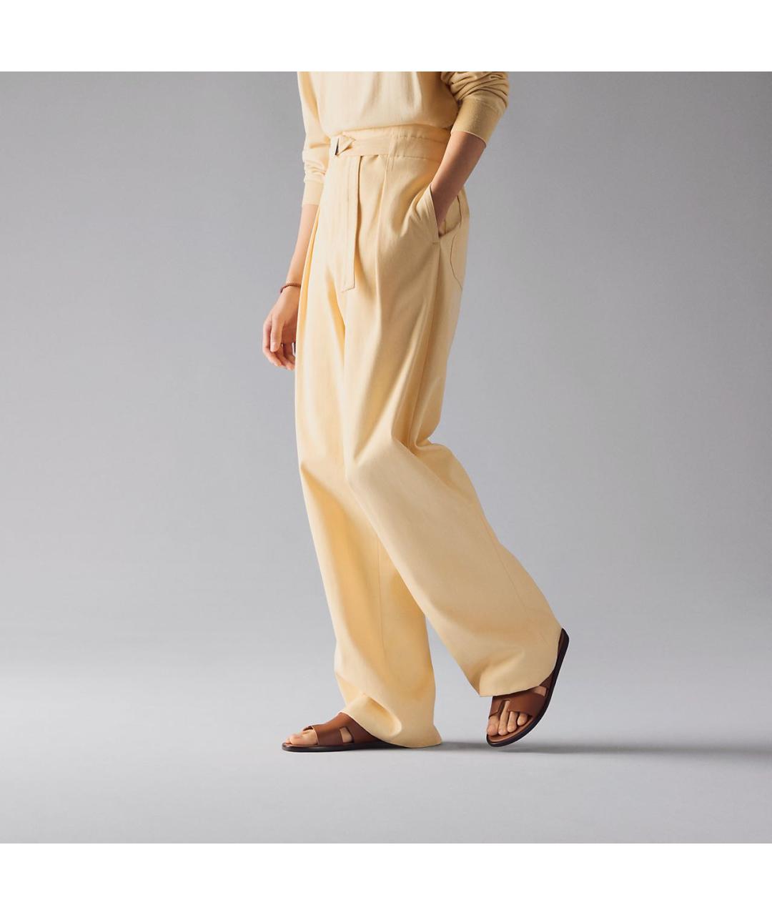 HERMES Коричневые кожаные шлепанцы, фото 8