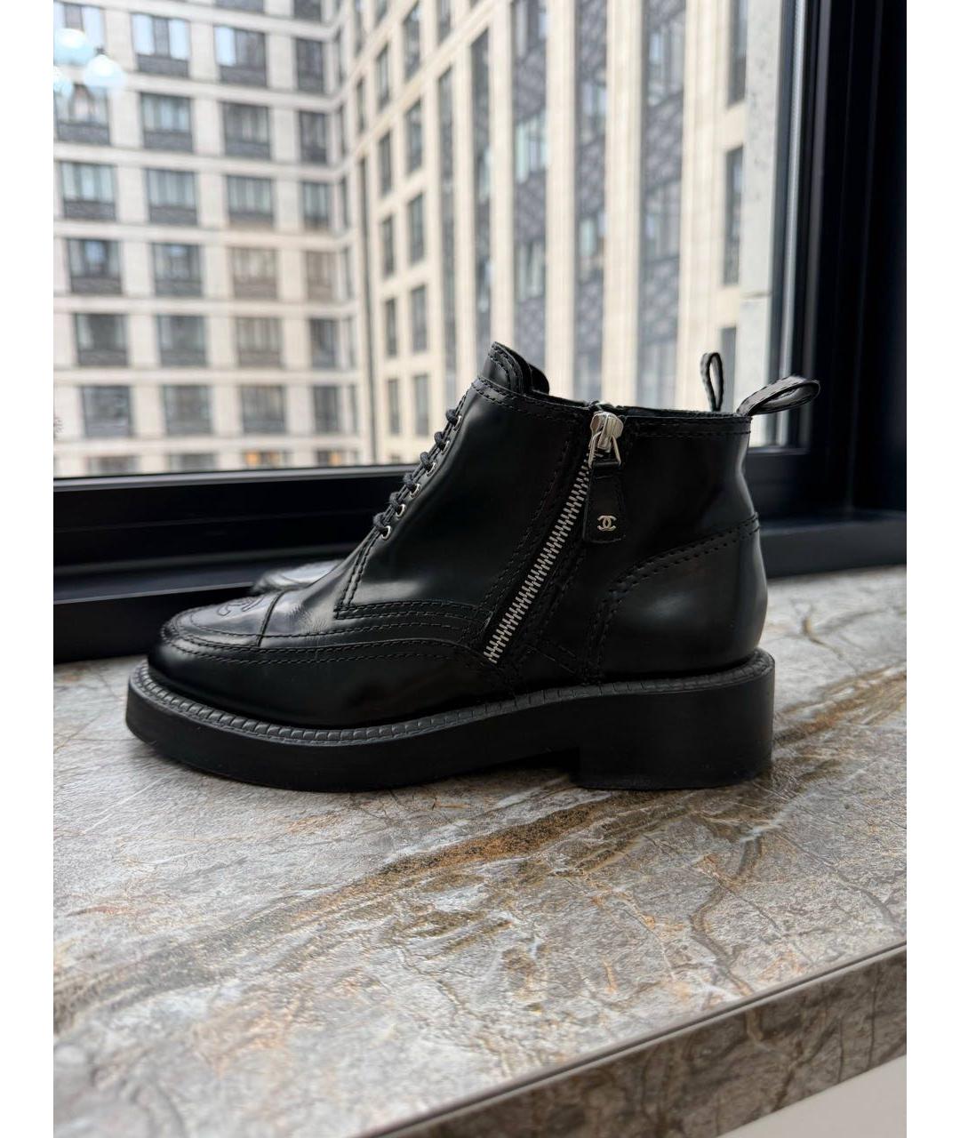 CHANEL Черные кожаные ботинки, фото 8