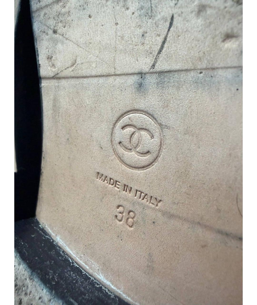 CHANEL Черные кожаные ботинки, фото 6