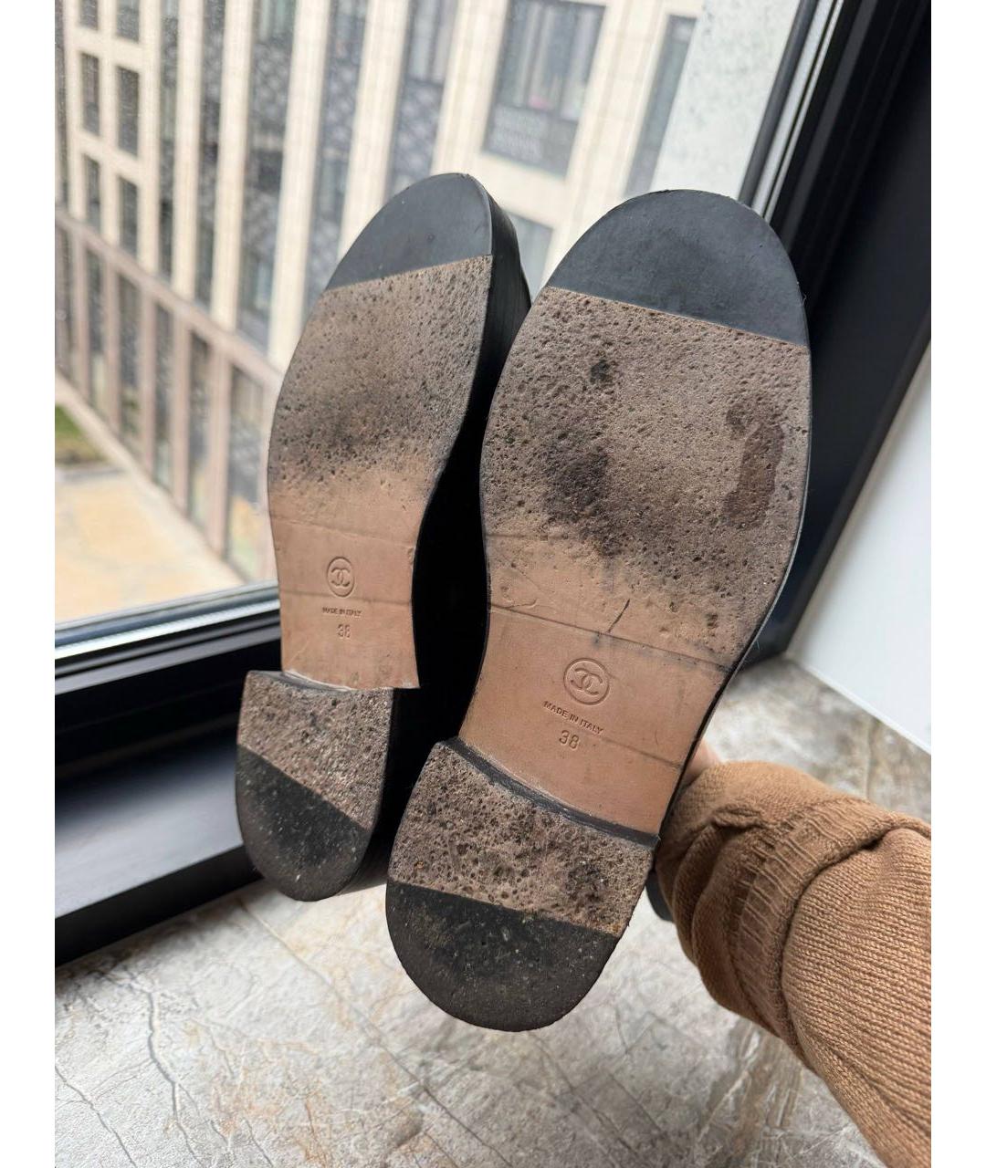 CHANEL Черные кожаные ботинки, фото 5