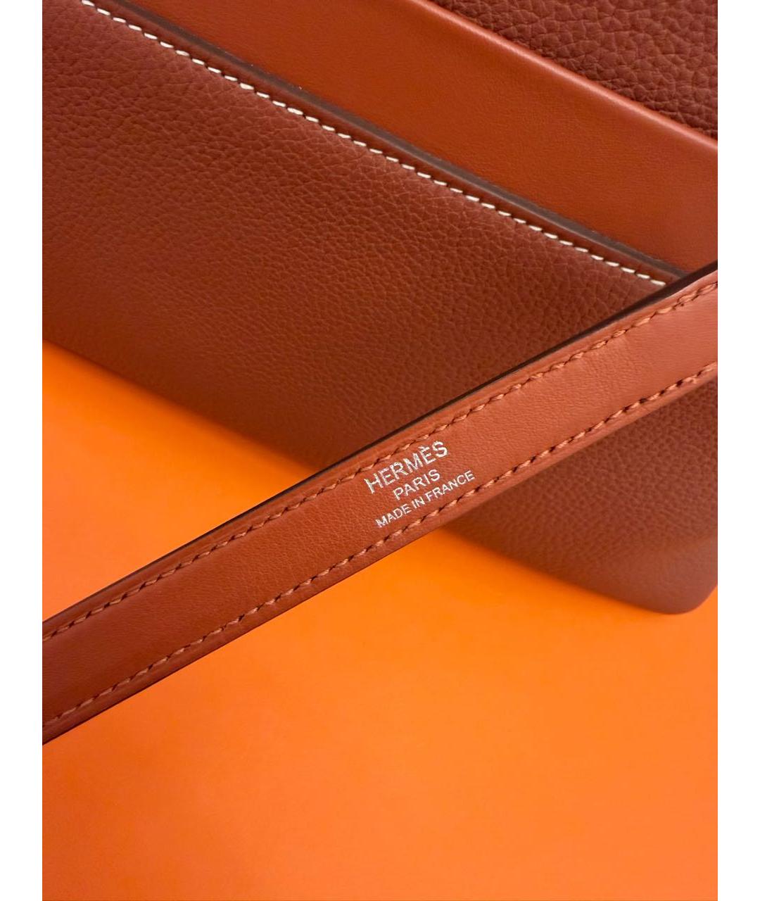 HERMES Коричневая кожаная сумка через плечо, фото 5