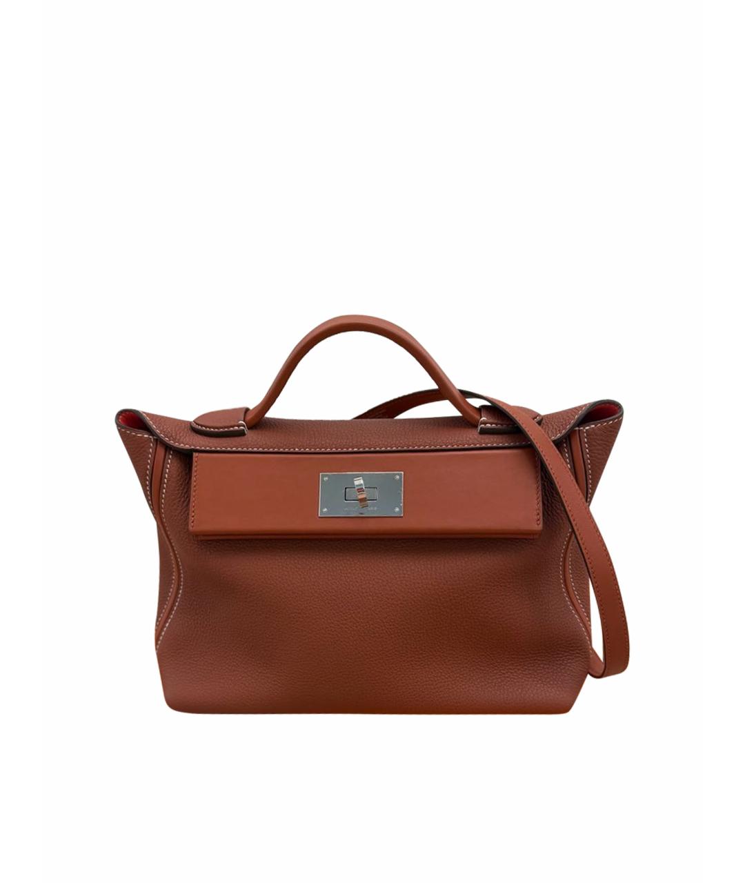 HERMES Коричневая кожаная сумка через плечо, фото 1