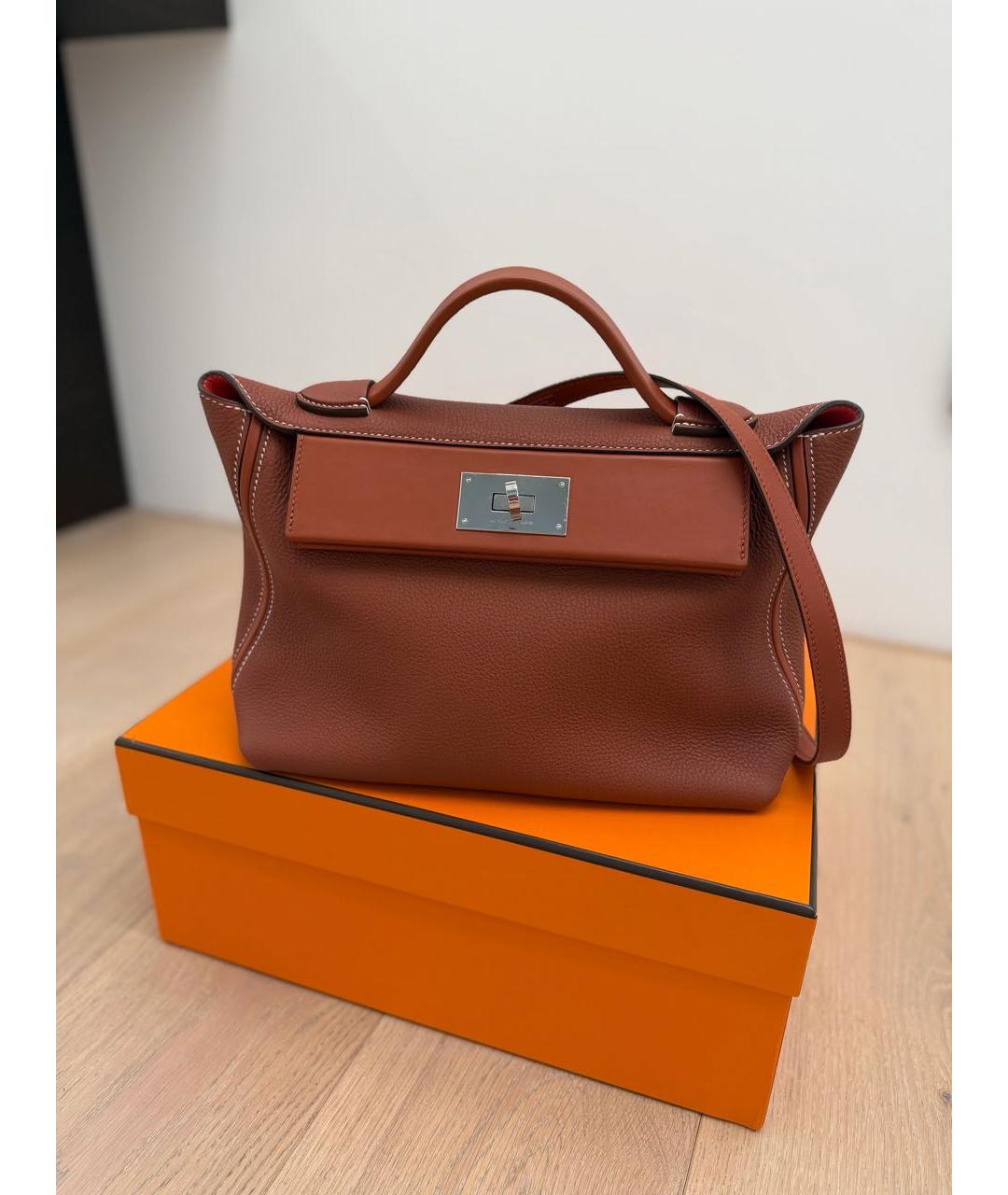 HERMES Коричневая кожаная сумка через плечо, фото 8