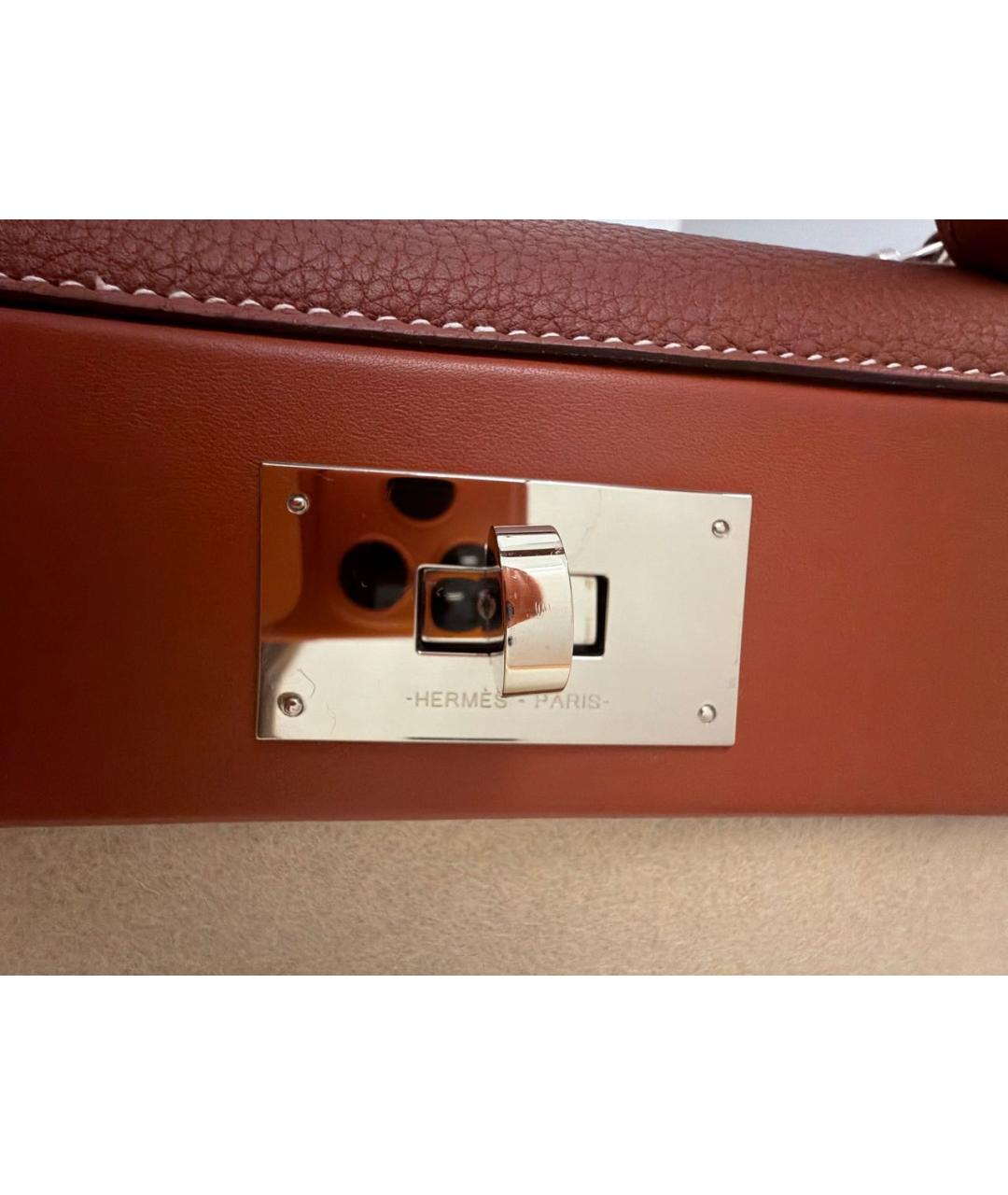 HERMES Коричневая кожаная сумка через плечо, фото 4