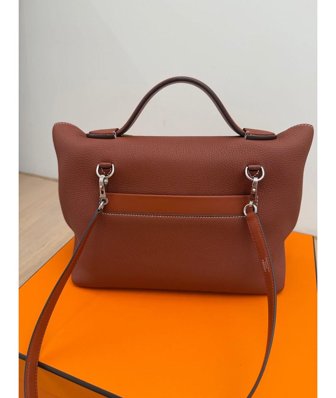 HERMES Коричневая кожаная сумка через плечо, фото 3