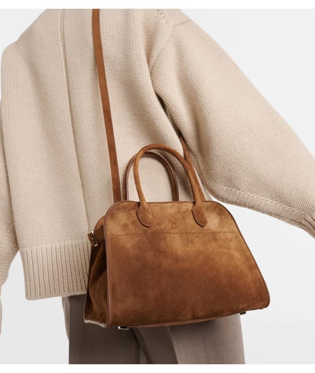 THE ROW Коричневая замшевая сумка с короткими ручками, фото 2