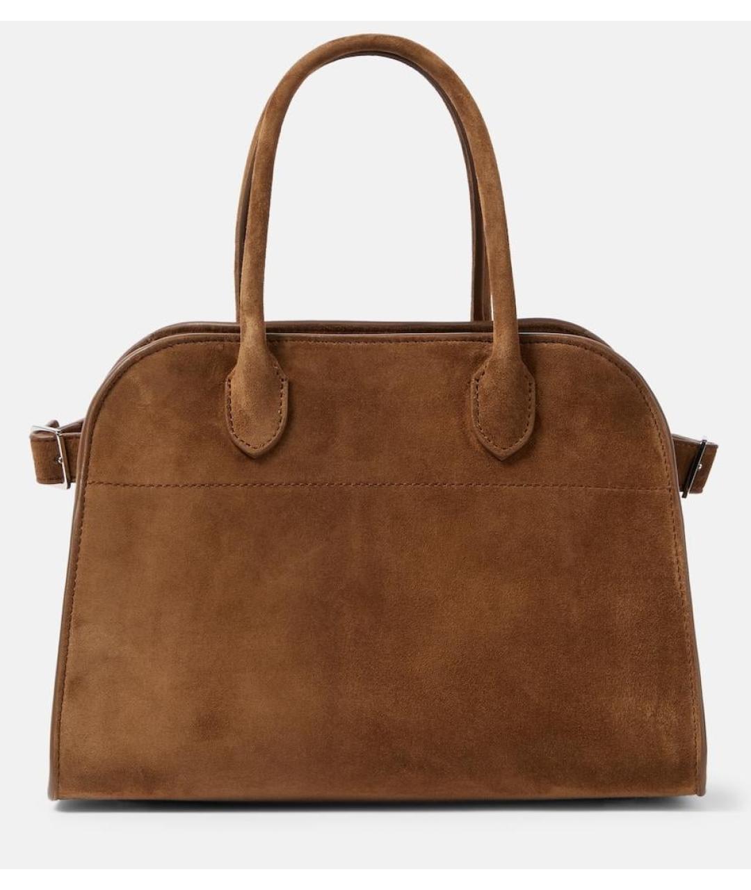 THE ROW Коричневая замшевая сумка с короткими ручками, фото 7