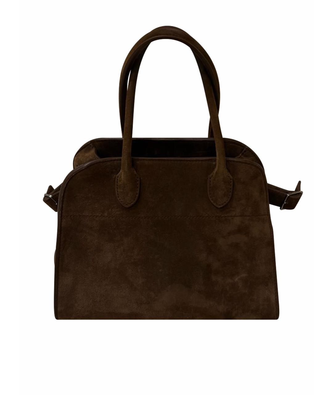 THE ROW Коричневая замшевая сумка с короткими ручками, фото 1