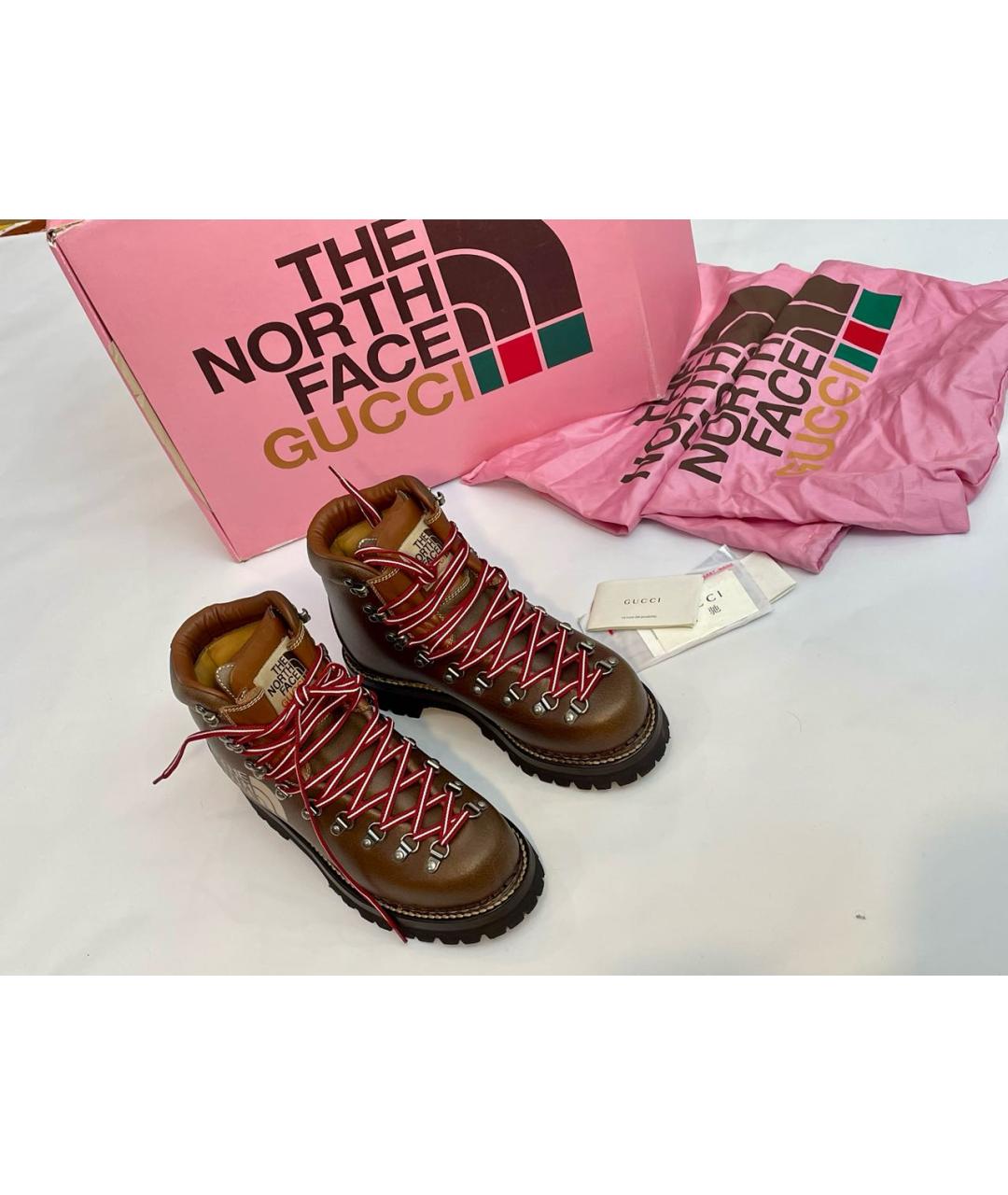 GUCCI Коричневые кожаные ботинки, фото 5