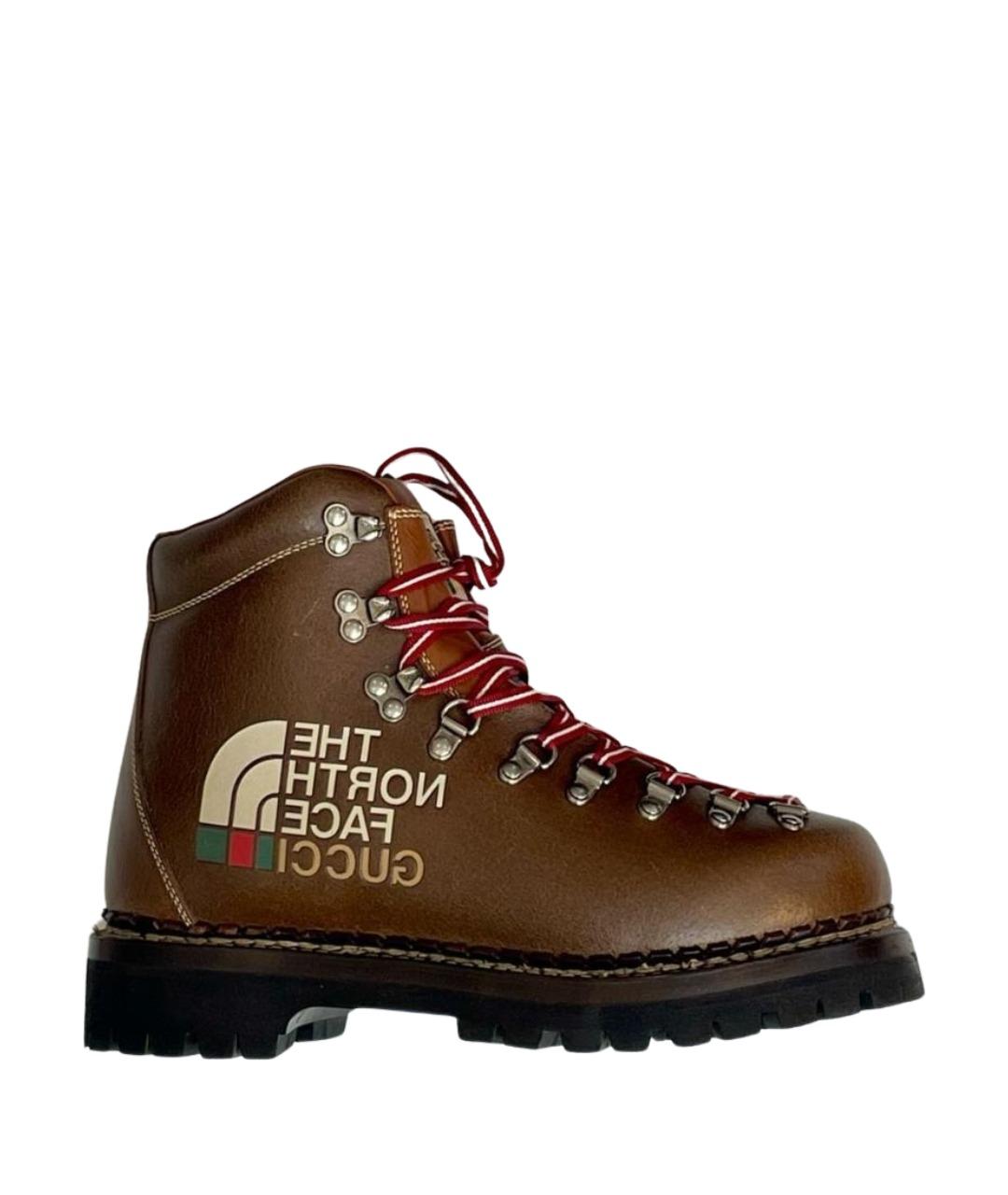 GUCCI Коричневые кожаные ботинки, фото 2