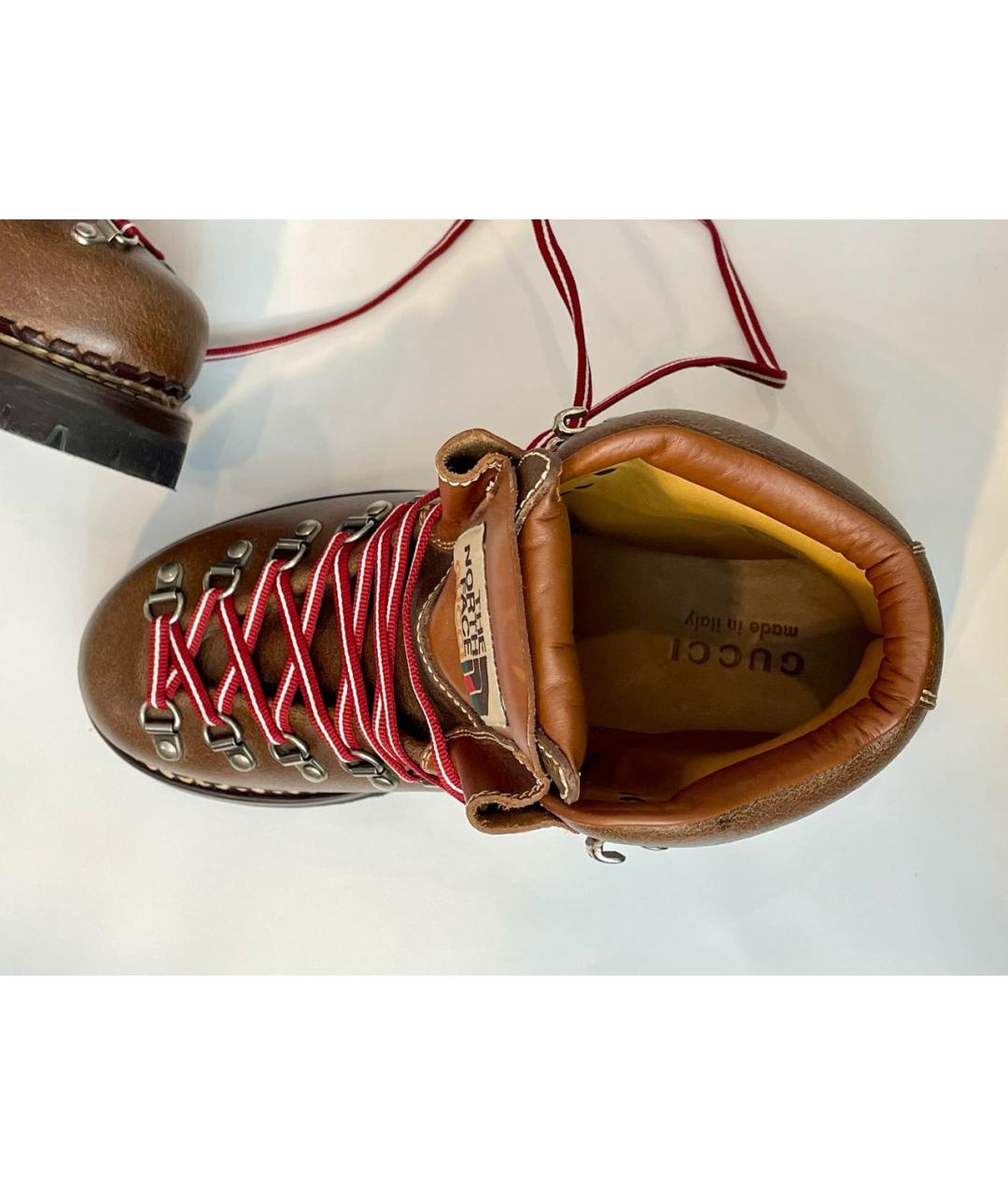 GUCCI Коричневые кожаные ботинки, фото 6