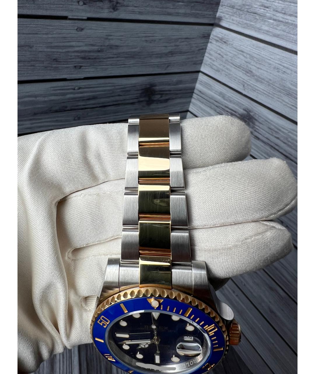 ROLEX Темно-синие часы из желтого золота, фото 6