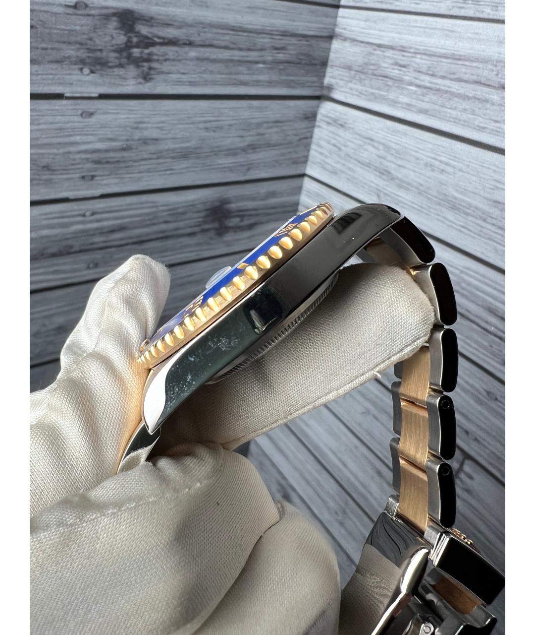 ROLEX Темно-синие часы из желтого золота, фото 5