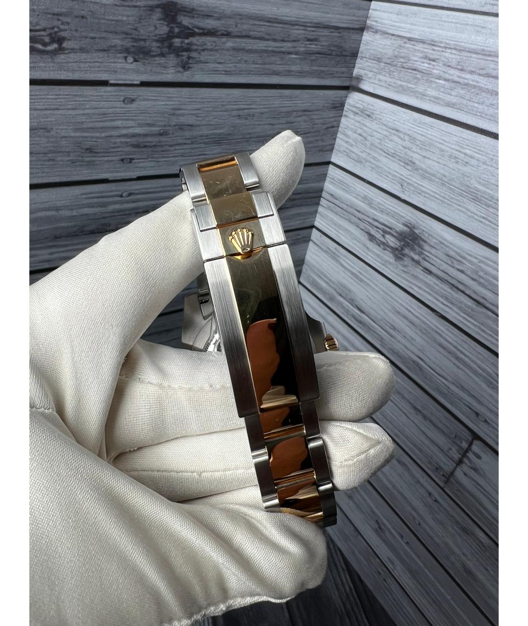 ROLEX Темно-синие часы из желтого золота, фото 8