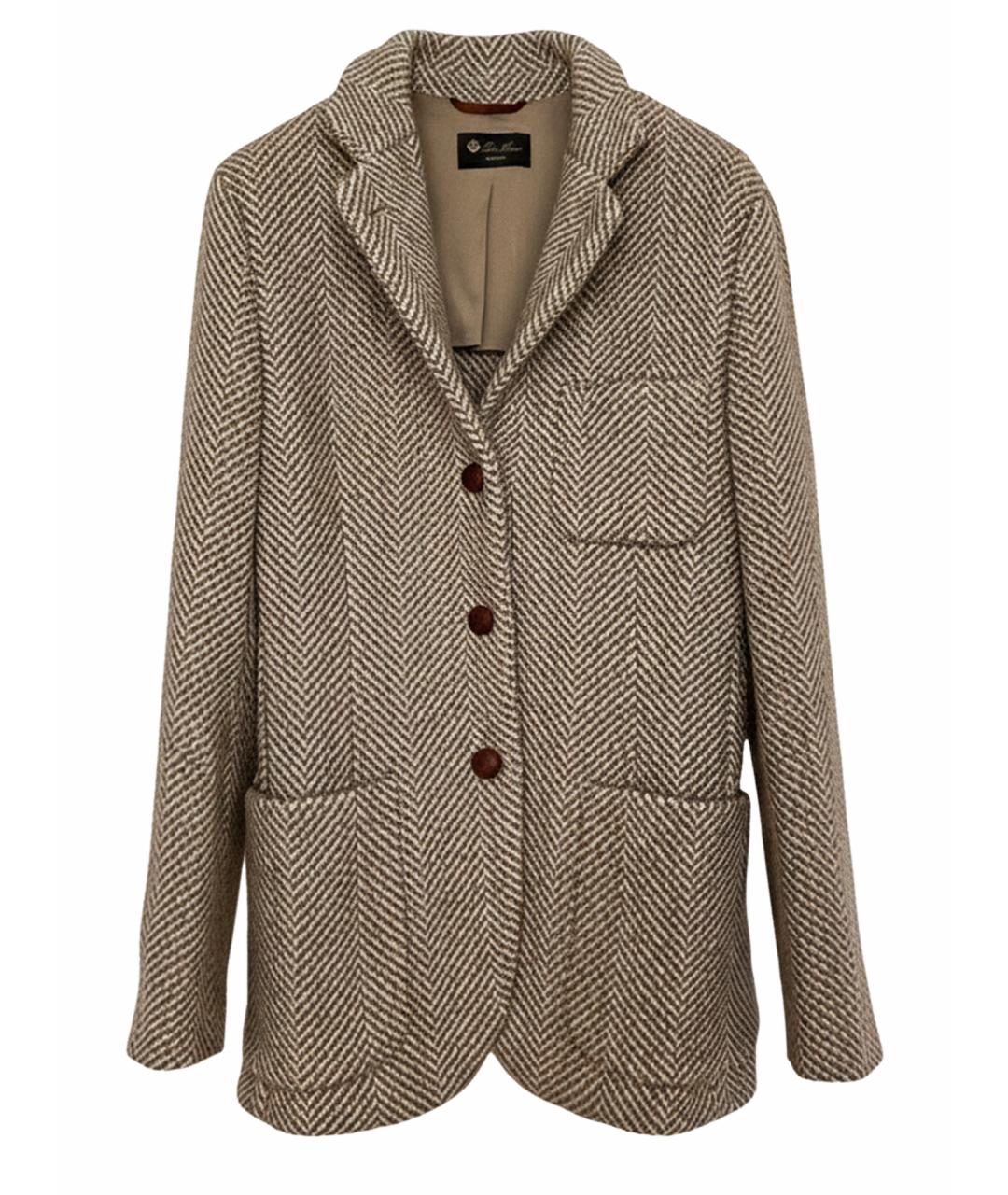 LORO PIANA Бежевый кашемировый жакет/пиджак, фото 1