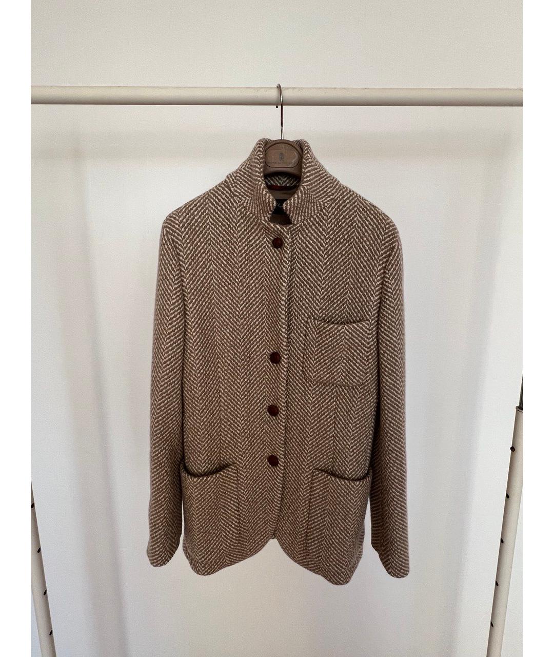 LORO PIANA Бежевый кашемировый жакет/пиджак, фото 4