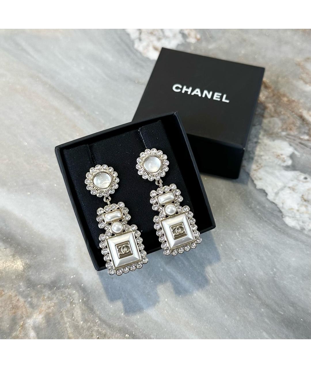CHANEL Серебряные металлические серьги, фото 3
