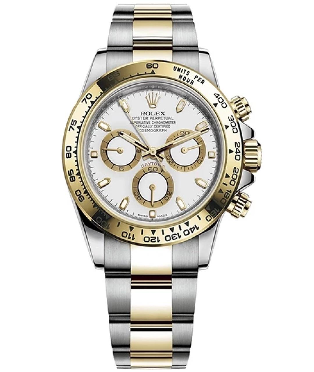 ROLEX Белые часы из желтого золота, фото 1