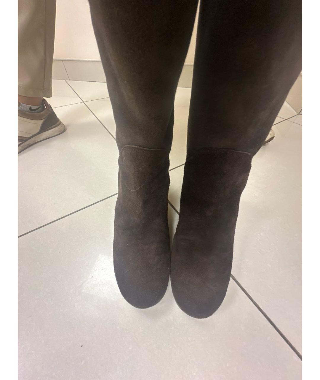 FENDI Коричневые замшевые сапоги, фото 3