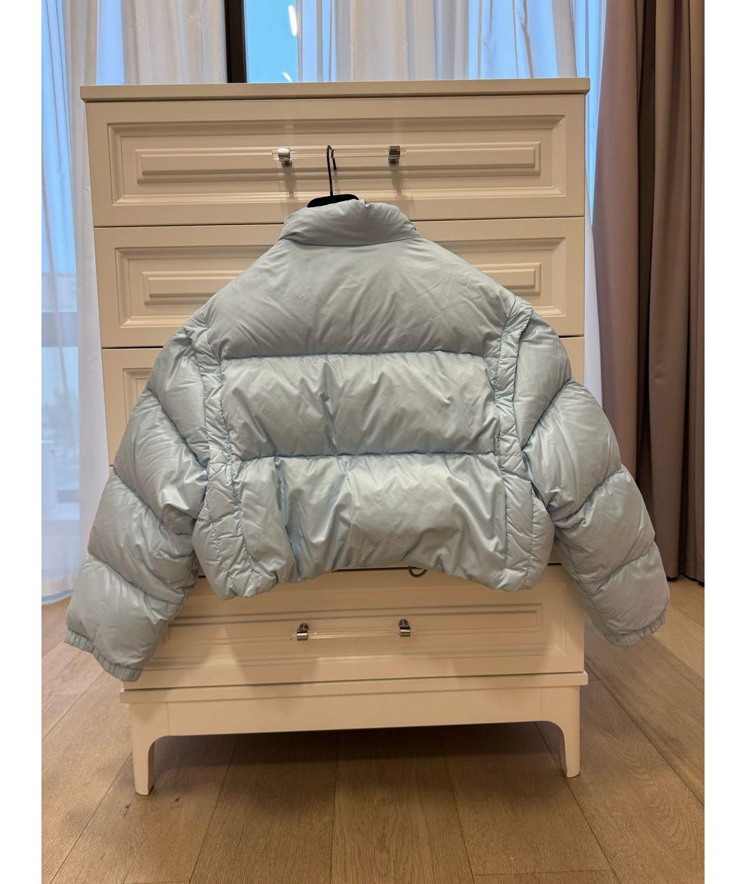 PRADA Голубой полиамидовый пуховик, фото 2