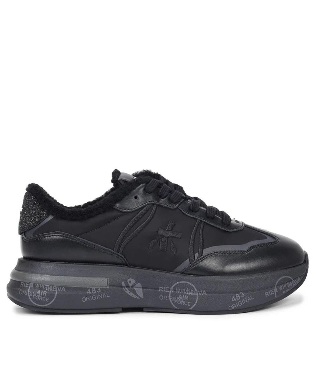 PREMIATA Черные кожаные кроссовки, фото 1
