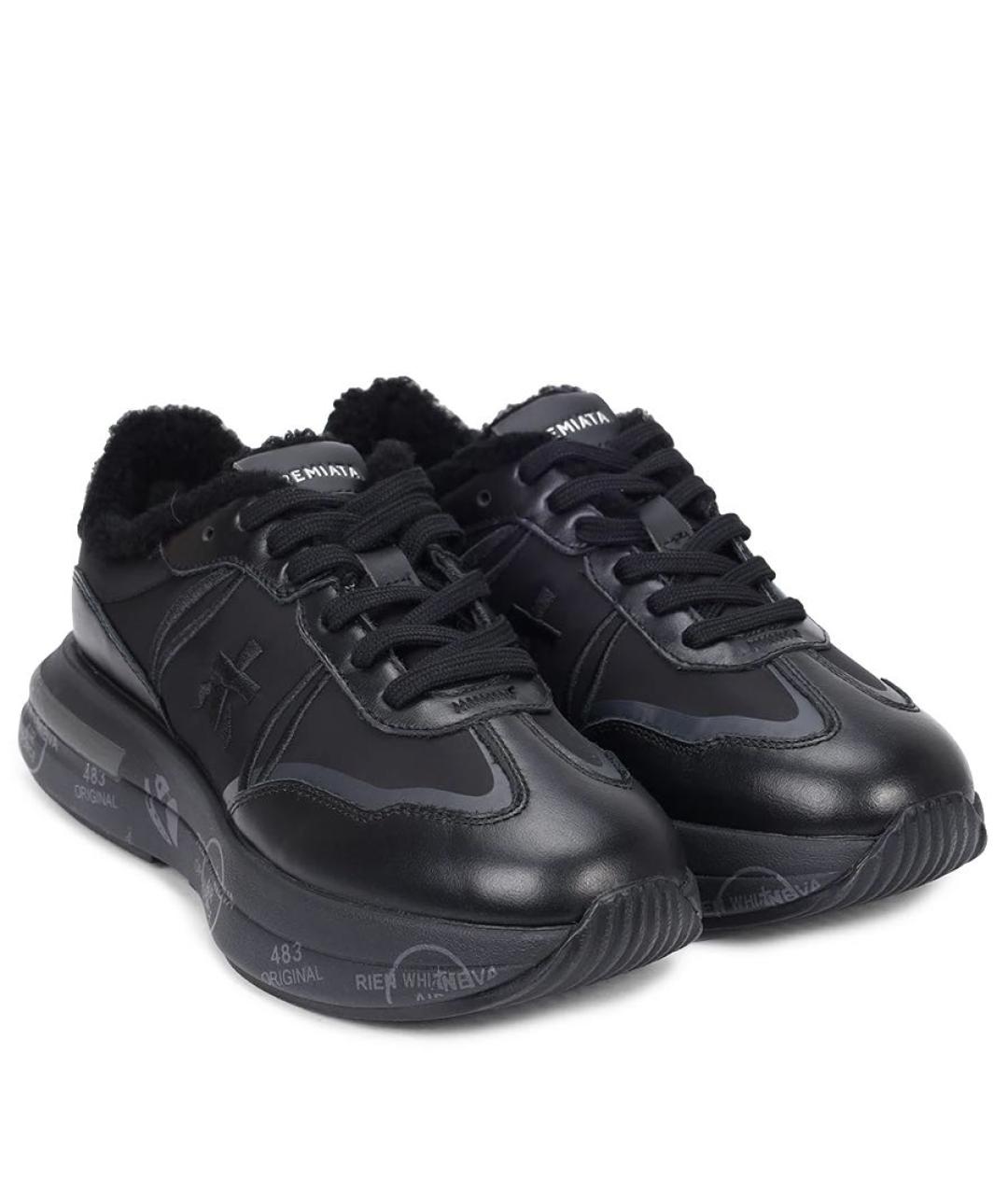 PREMIATA Черные кожаные кроссовки, фото 2