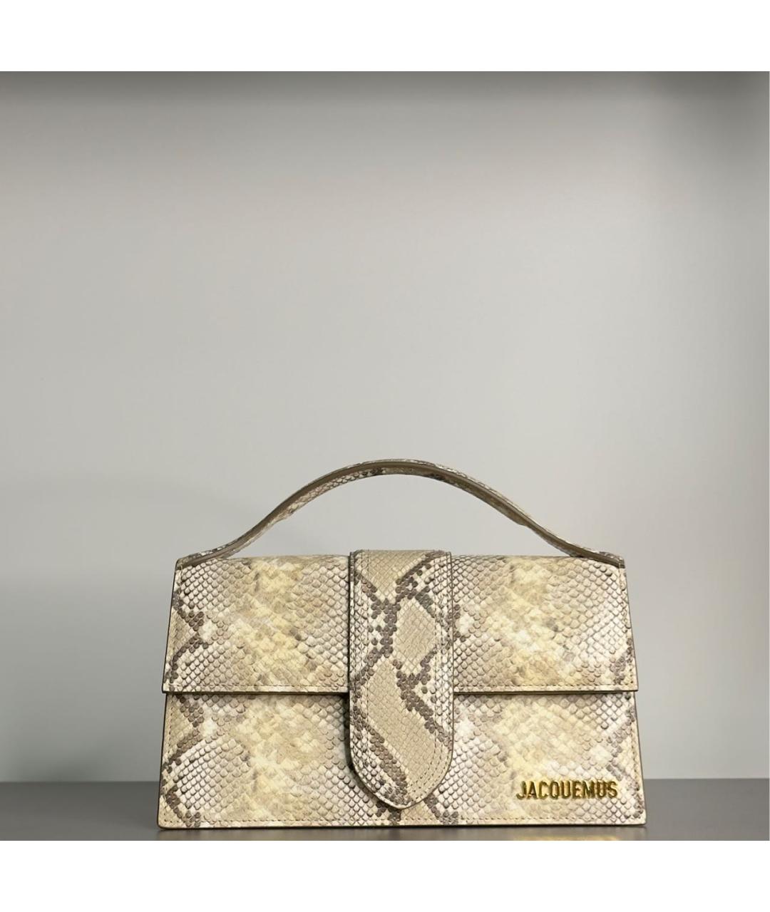 JACQUEMUS Бежевая кожаная сумка через плечо, фото 9